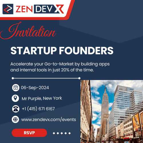 ZenDevX MeetUp Invitation Of StartUp Founders At NewYork On 6 Sept 2024